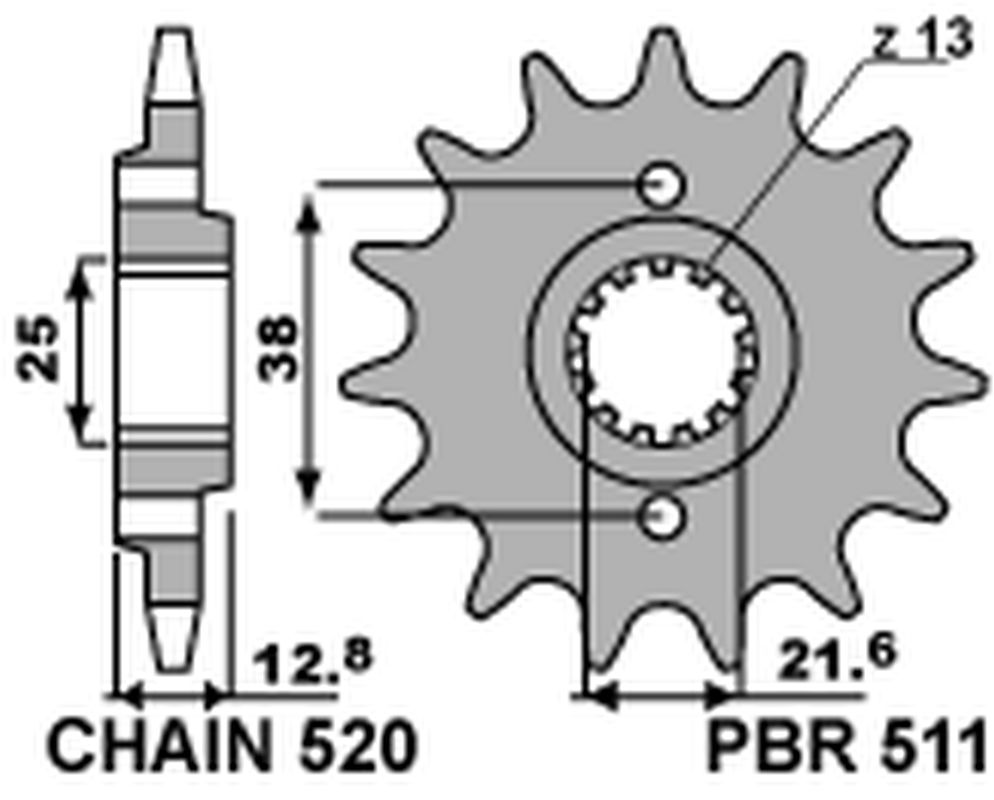 PBR gear wheel 511 15 18NC (JTF511.15, std.)